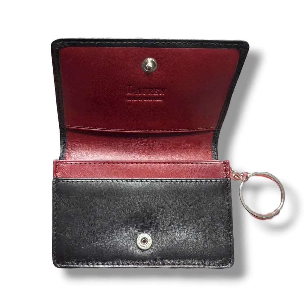 LAUREN RALPH LAUREN Black Leather Keychain Wallet - Picture 7 of 11